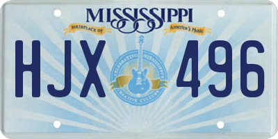 MS license plate HJX496