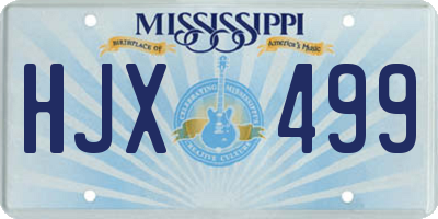 MS license plate HJX499