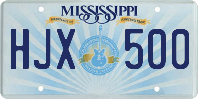 MS license plate HJX500