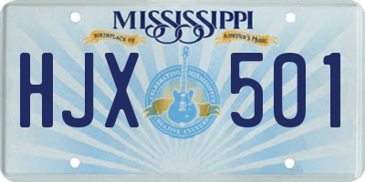 MS license plate HJX501