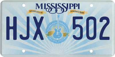 MS license plate HJX502