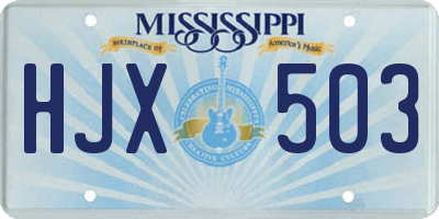 MS license plate HJX503