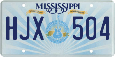 MS license plate HJX504
