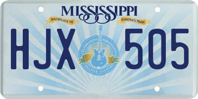 MS license plate HJX505