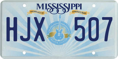MS license plate HJX507