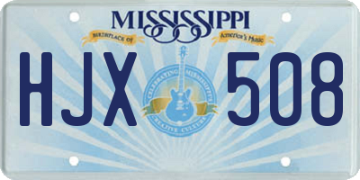 MS license plate HJX508
