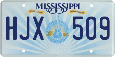 MS license plate HJX509