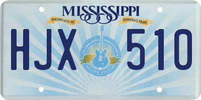 MS license plate HJX510