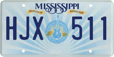 MS license plate HJX511