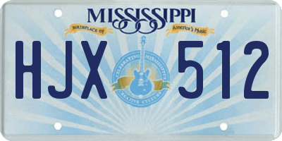 MS license plate HJX512