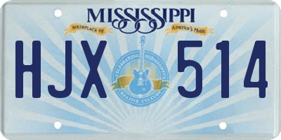 MS license plate HJX514