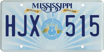 MS license plate HJX515