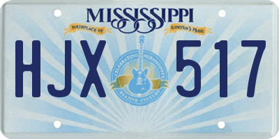 MS license plate HJX517