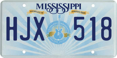 MS license plate HJX518