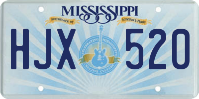 MS license plate HJX520