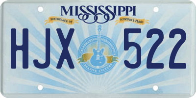 MS license plate HJX522