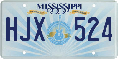 MS license plate HJX524