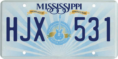 MS license plate HJX531