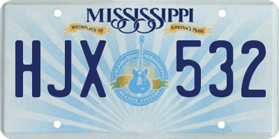MS license plate HJX532