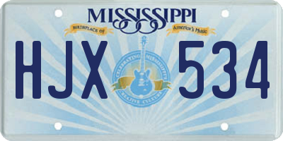 MS license plate HJX534