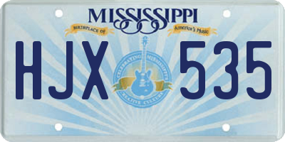 MS license plate HJX535