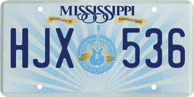 MS license plate HJX536