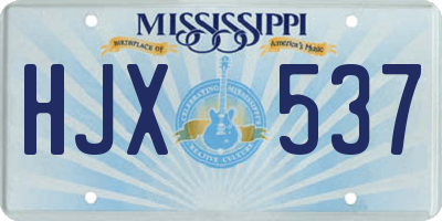 MS license plate HJX537