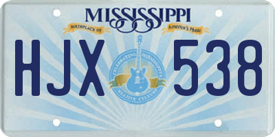 MS license plate HJX538