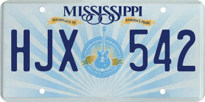 MS license plate HJX542