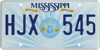 MS license plate HJX545