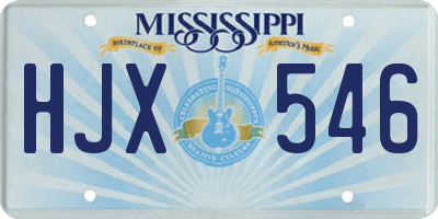 MS license plate HJX546