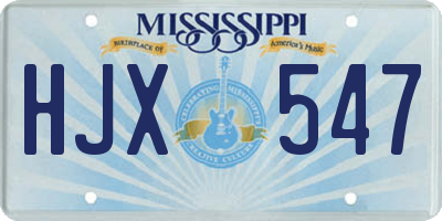 MS license plate HJX547