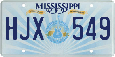 MS license plate HJX549