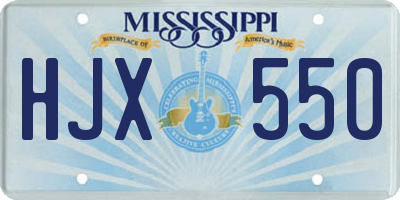 MS license plate HJX550