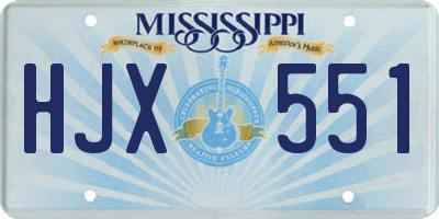 MS license plate HJX551