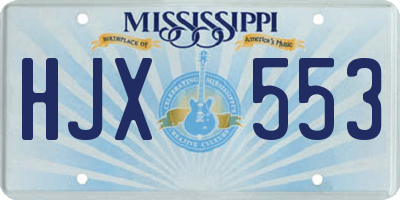 MS license plate HJX553