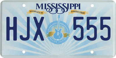 MS license plate HJX555