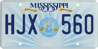 MS license plate HJX560