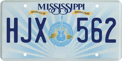 MS license plate HJX562