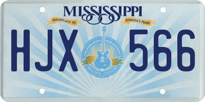 MS license plate HJX566