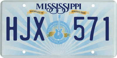 MS license plate HJX571