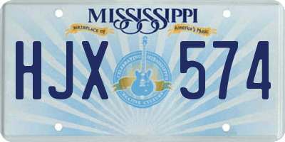 MS license plate HJX574