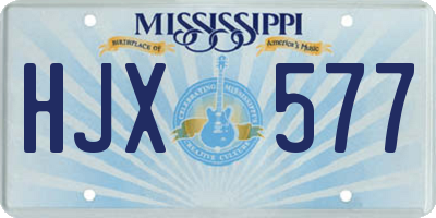 MS license plate HJX577