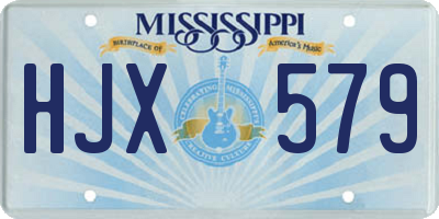 MS license plate HJX579