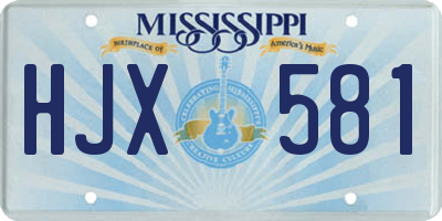 MS license plate HJX581