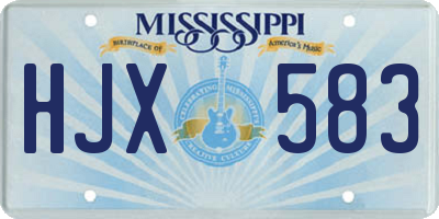 MS license plate HJX583