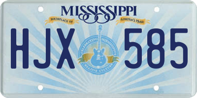 MS license plate HJX585