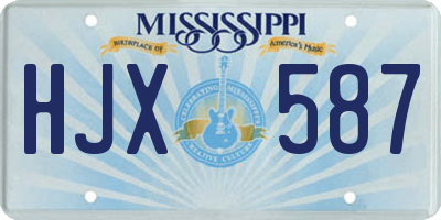MS license plate HJX587