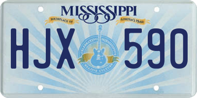 MS license plate HJX590