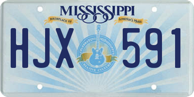 MS license plate HJX591